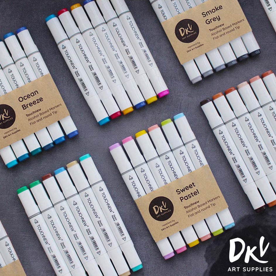 

KI3 Touchfive Touch Twin Marker Spidol 6 Warna Kulit Skin Pastel Earth Blue Grey Colors