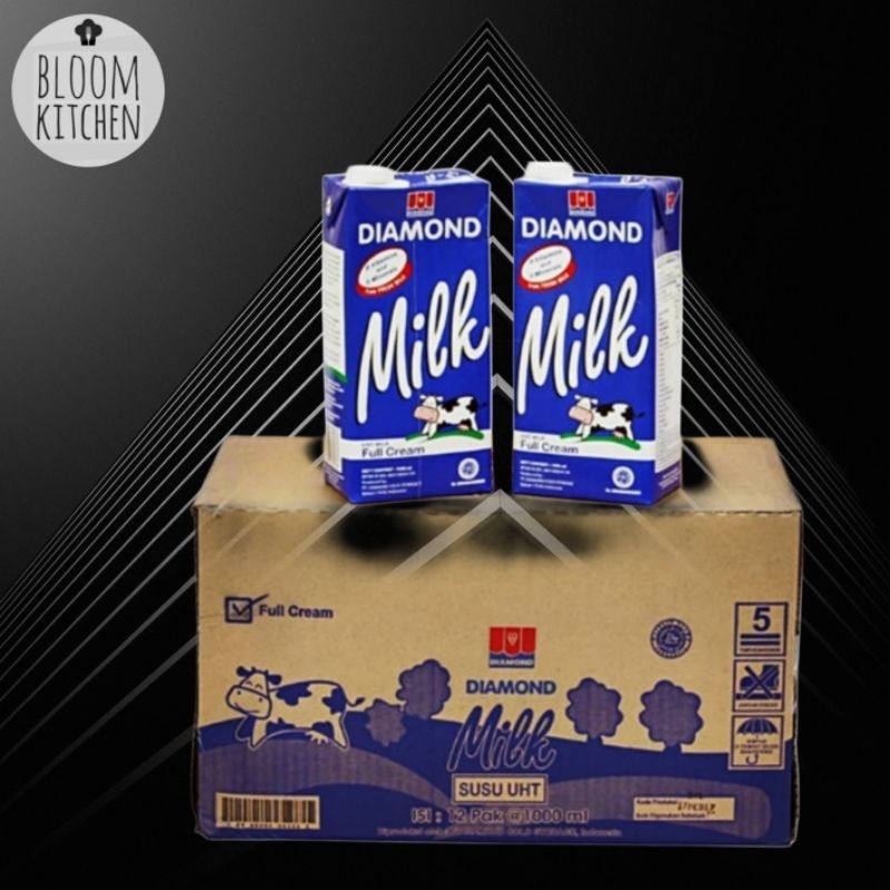 

Susu UHT Diamond Full Cream 1 L Dus | Susu UHT Plain 1 Karton 1000 ml x 12 pcs