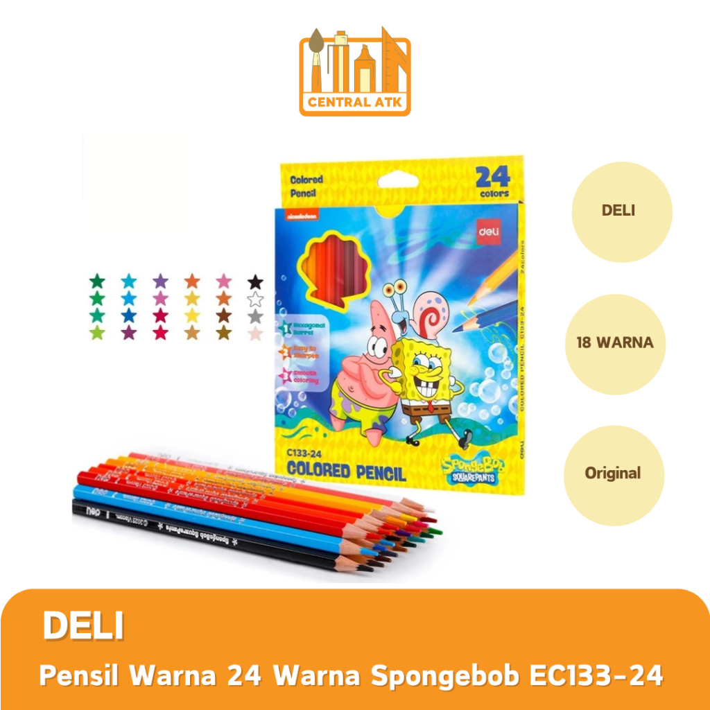 

PENSIL WARNA/ COLOUR PENCIL DELI SPONGEBOB 24 WARNA