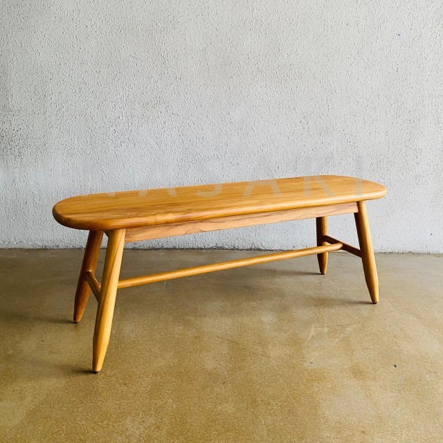 BRUNO BENCH - Bangku Kayu Jati  Kursi Panjang Oval Bundar