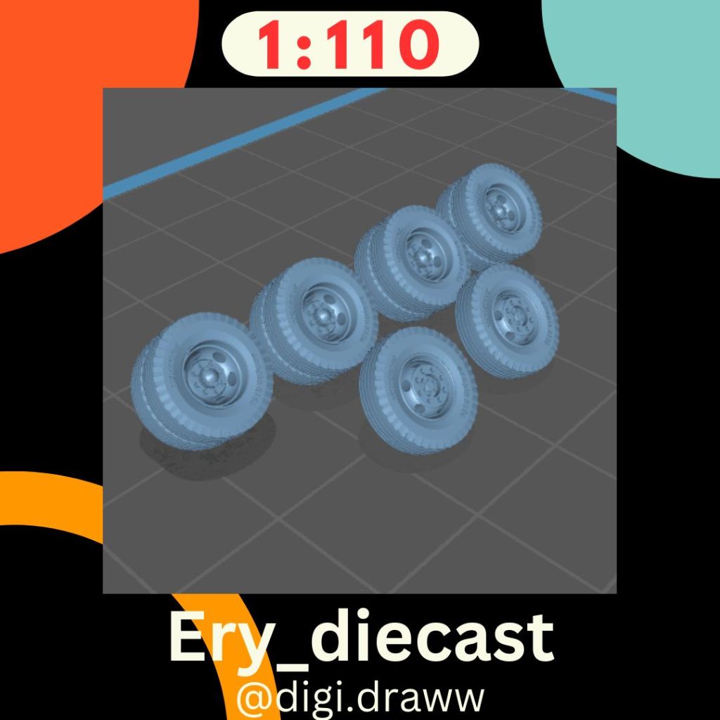 ban / roda assy miniatur bus hino tronton skala 1:110