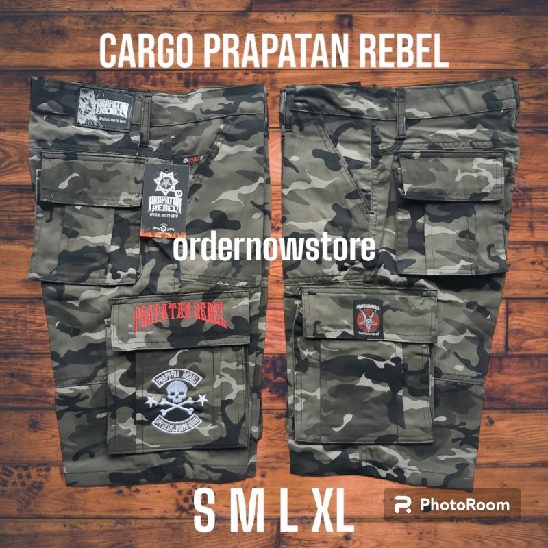 celana pendek cargo prapatan rebel bandung original camo bones.prapatan rebel official