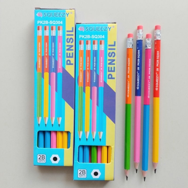 

Pensil Kayu Pencil 2B Squeezy SQ304 ( 12 Pcs ) [ Original ]