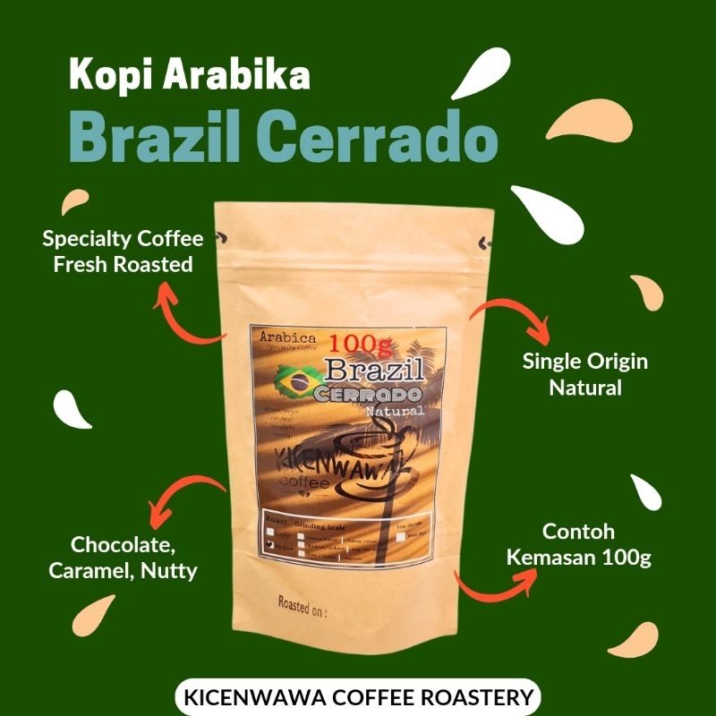 

Kopi Brazil Cerrado 100gr / Specialty Coffe / Biji Kopi Premium