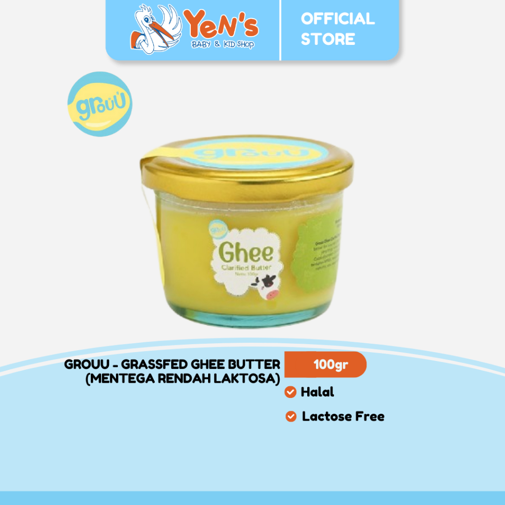 

Grouu - Grassfed Ghee Butter (Mentega rendah laktosa) - BB Booster MPASI - NO MSG - HALAL