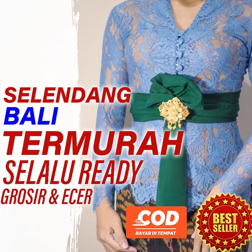 Stock ready Selendang Bali Sampur Kain Tari Senteng Warna Warni panjang sifon polos untuk dewasa 2 M