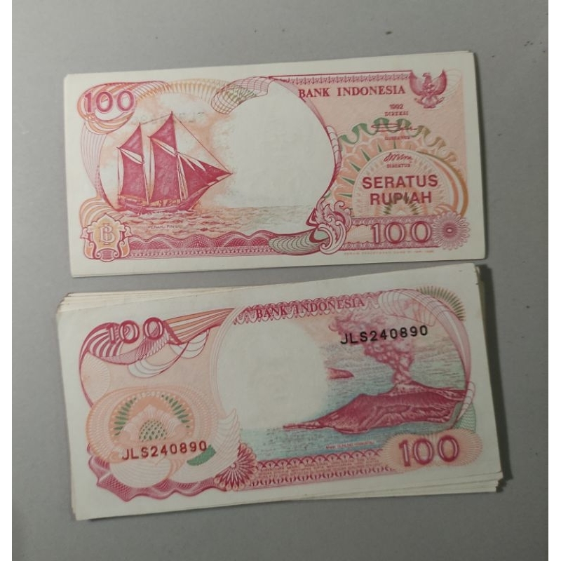 Uang Kuno 100 rupiah Perahu Pinisi Tahun 1992