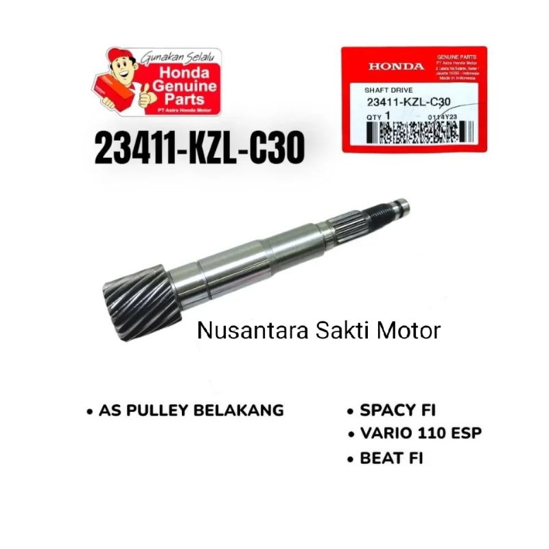 as pully belakang beat f1 spacy f1 kzl 23411-KZL-C30   2013 - 2016 100% asli original honda ahm hgp