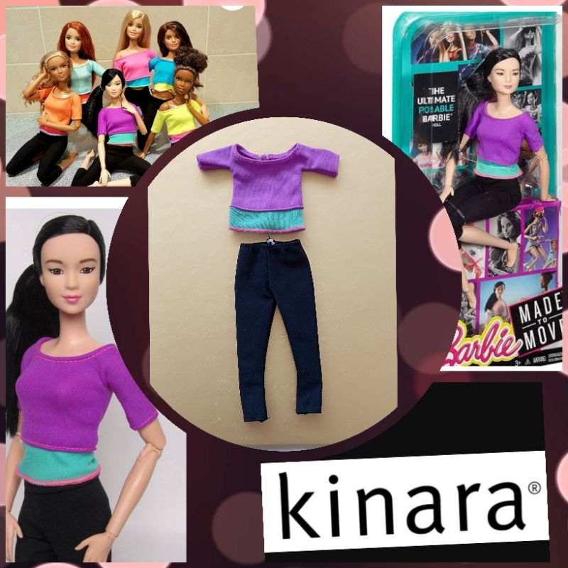 Outfit Yoga Purple Barbie Doll MTM Original Mattel