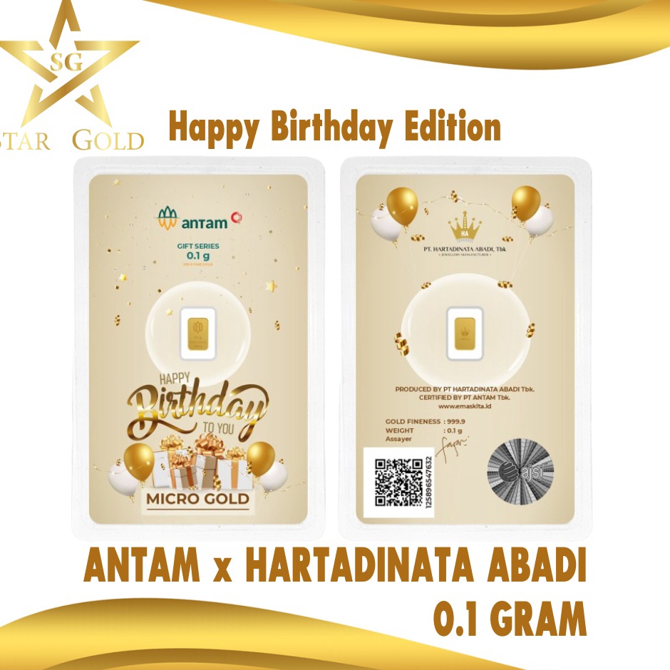 Lagi murah Star Gold Logam Mulia Micro Gold Antam Hartadinata 1 Gram Birthday Gold Series