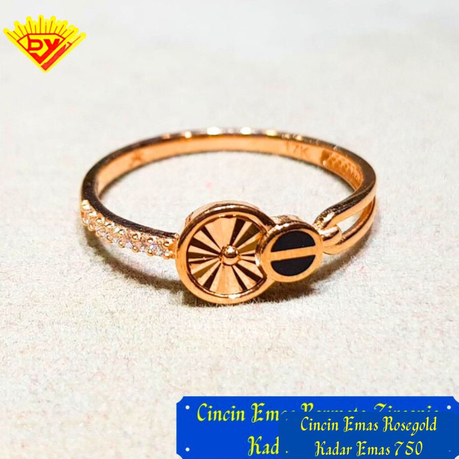 Cincin Emas Rosegold Kadar Emas 750