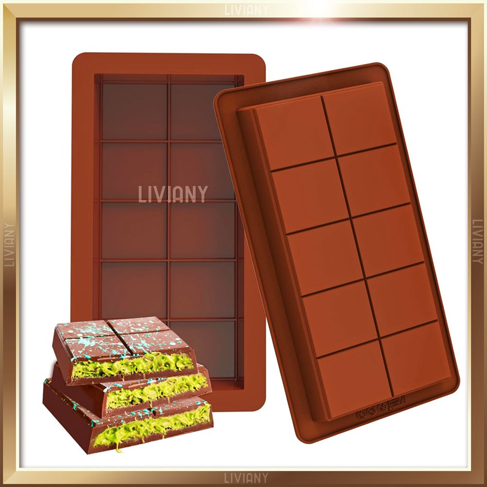 Cetakan Silikon Coklat Dubai Viral Persegi Panjang Besar Dalam , Silicone Mold Pistachio Kunafa Choc
