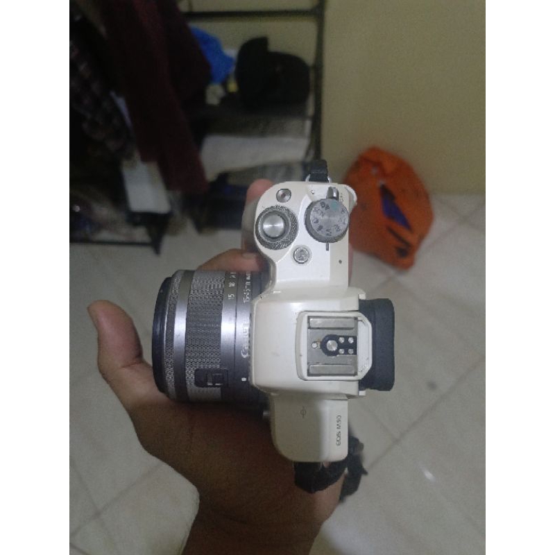 canon eos m50 putih second lensa kit 15-45 mm