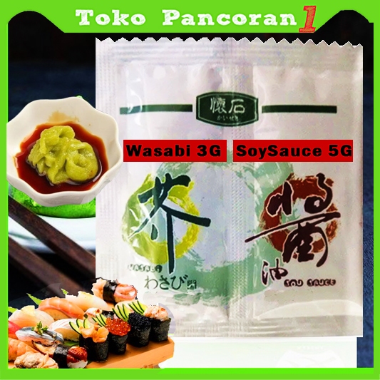 

Wasabi 3g + Soy Sauce 5G / jepang Pasta Wasabi Sushi Sushi udon Sachet 3gr SoySauce Sachet 5gr