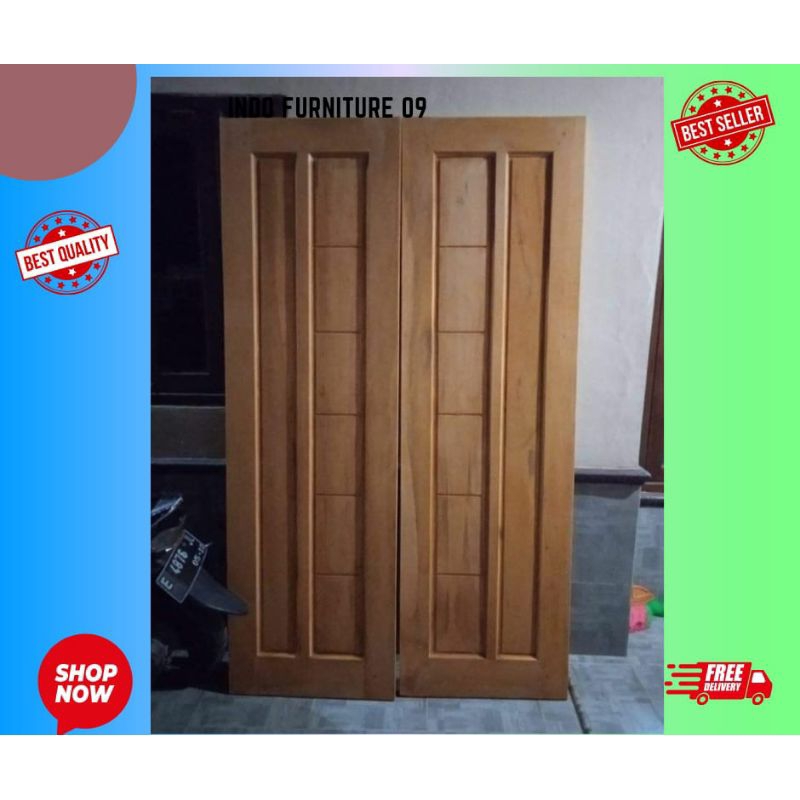 Ready stock daun pintu kupu tarung dan kusen kayu mahoni