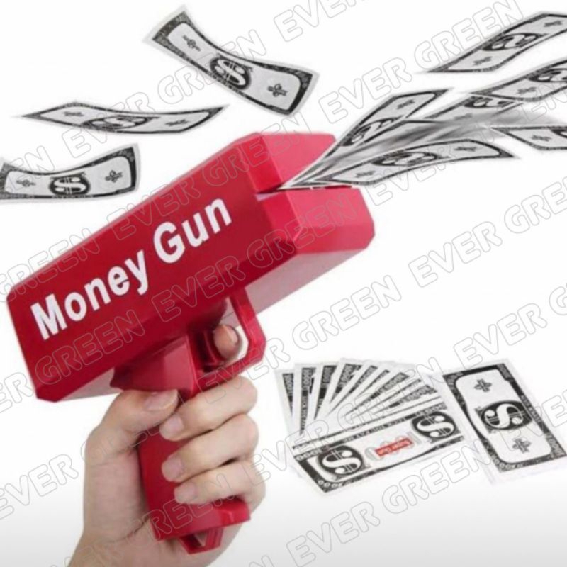 Mainan Tembak Tembakan Uang Kertas Otomatis (Auto Money Gun)