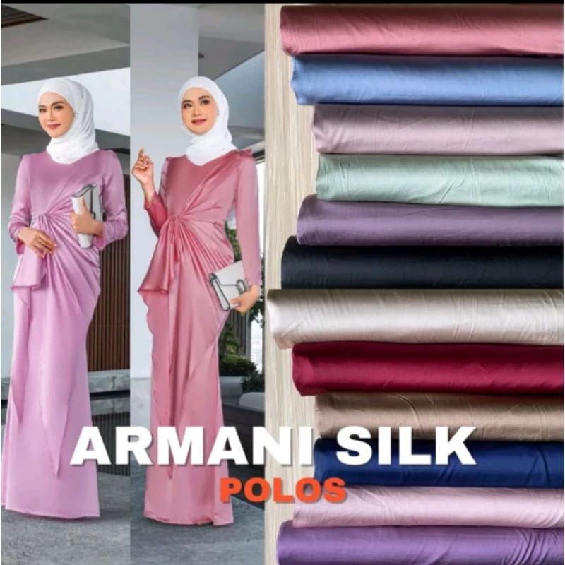 Kain satin polos armani silk/satin armani/bahan puring/satin polos premium