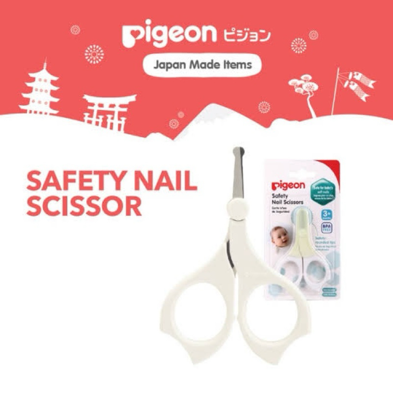 Pigeon Baby Safety Nail Scissors / Baby Nail Clippers Gunting Kuku Bayi (gunting kuku pigeon 3+)