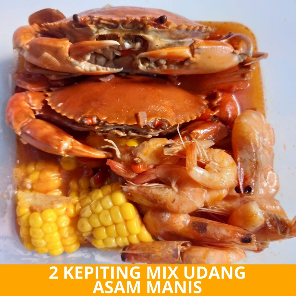 

2 Kepiting Mix Udang Asam Manis Special - Arviansyah Seafood Surabaya