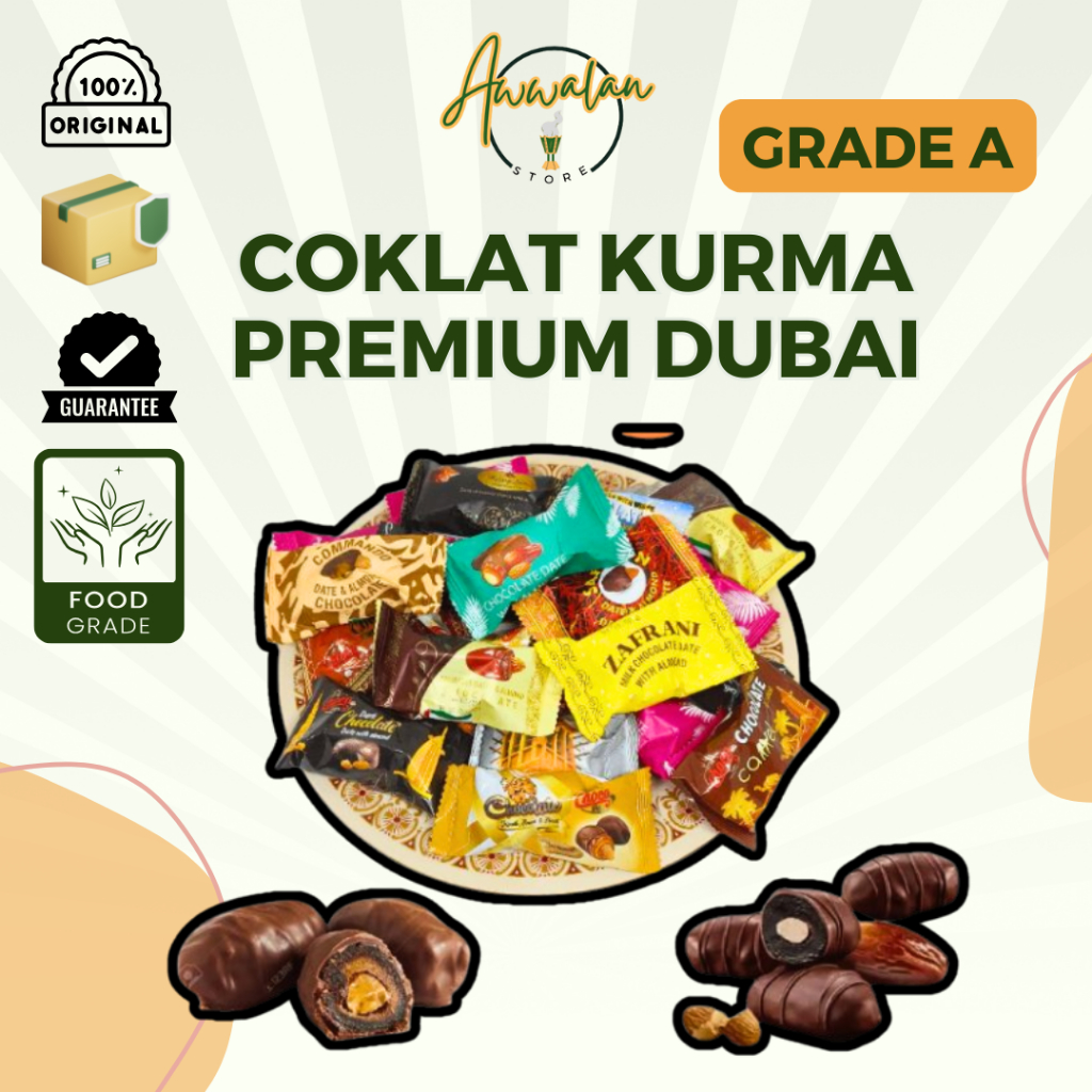 

Coklat Cokelat Kurma Isi Kacang Almond Lapis Coklat Arab Dubai Asli Mix 1Kg Premium Untuk Lebaran Oleh2 Haji Dan Umroh