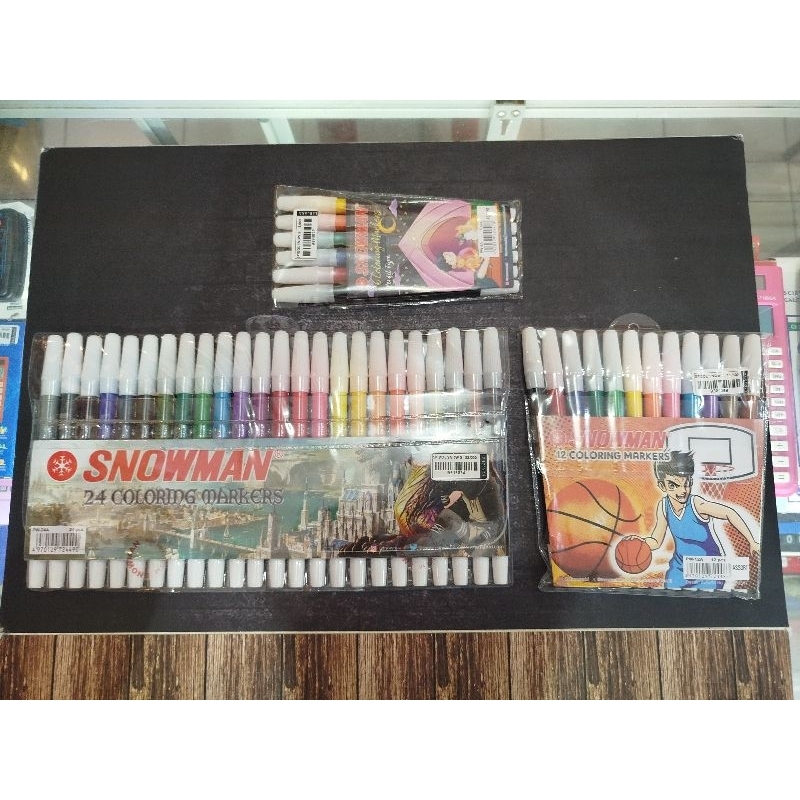 Spidol Set Snowman isi 12 dan 24 warna Original