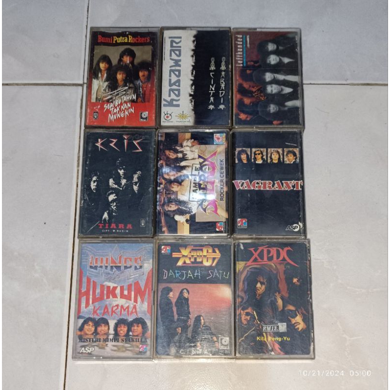 kaset Malaysia BUMI PUTRA ROCKERS-Seribu Tahun Tak Kan Mungkin / KASAWARI-Cinta Abadi / LEFTHANDED-E