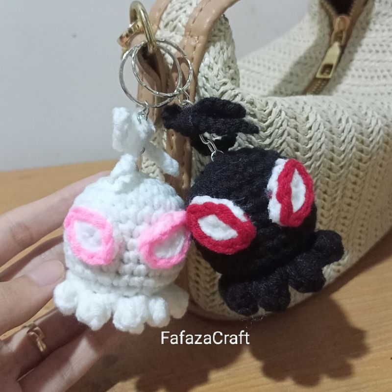 [SET COUPLE KEYCHAIN] Amigurumi couple octopus Spiderman/ Gantungan kunci octopus Spiderman