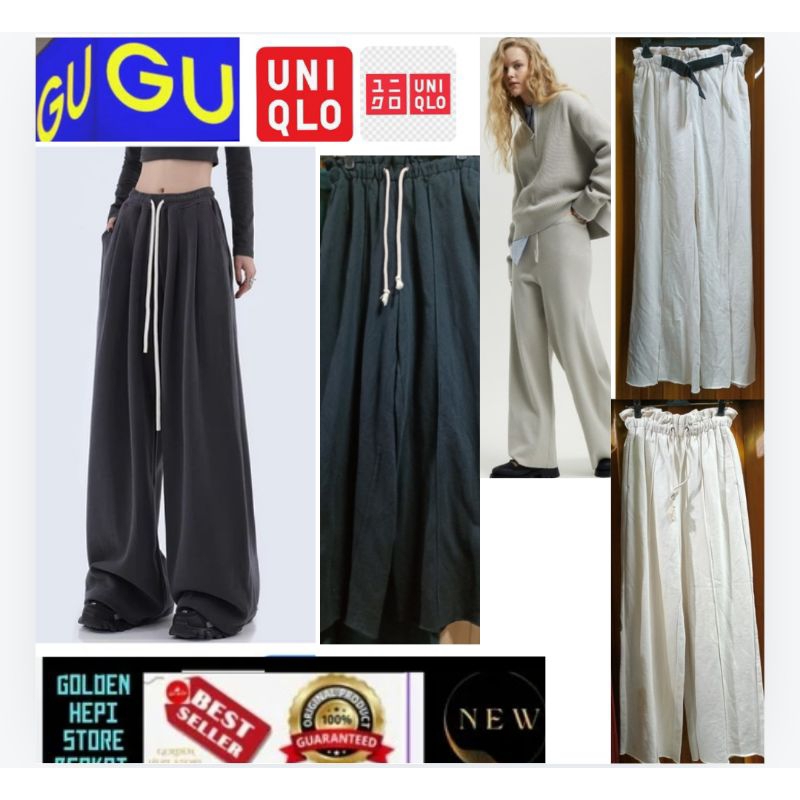 CELANA KULOT WIDE  LEG UNQ BY GU PANTS STYLIST CELANA OLAHRAGA