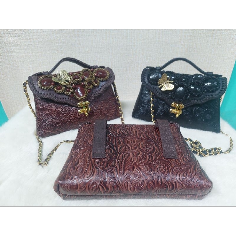 Tas Pesta Mini / Tas Pesta Kulit Mini / Domsel Kulit Sapi / Dompet Selendang Kulit Sapi Asli / Tas P