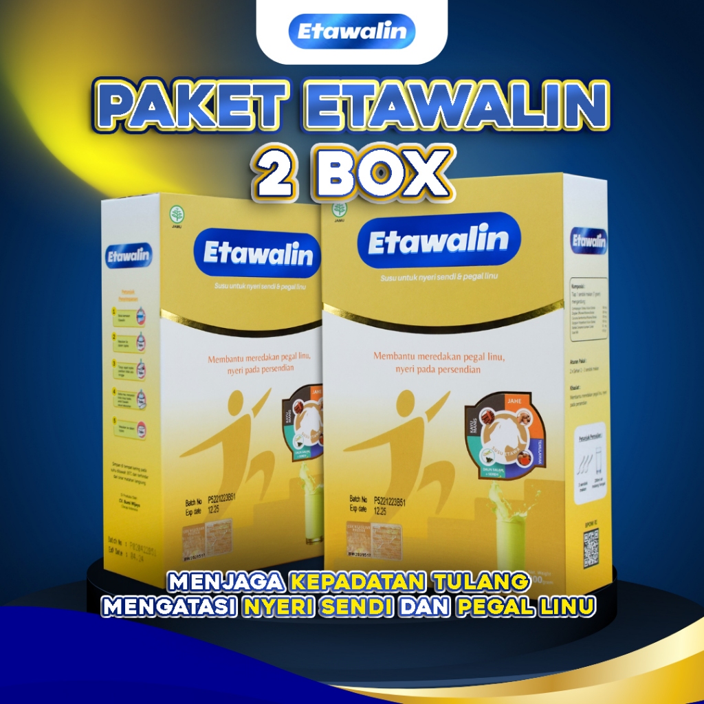 

PAKET 2 BOX ETAWALIN - BANTU ATASI GEJALA ASAM URAT, KOLESTROL, REMATIK
