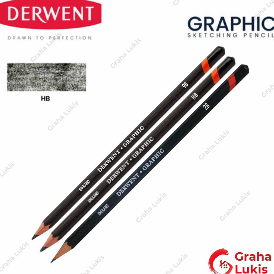 Terbaik Derwent Graphic Pencil 2B  HB  9B
