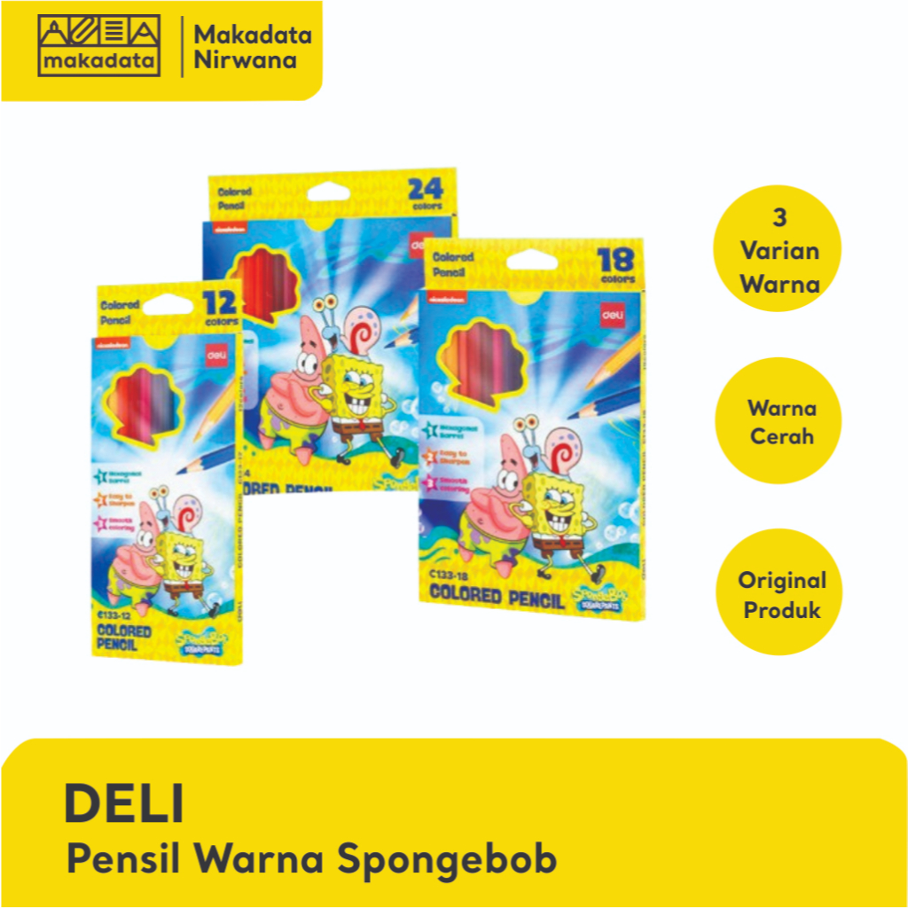 

DELI PENCIL/PENSIL WARNA SPONGEBOB EC133-24 24 WARNA (1 PCS)