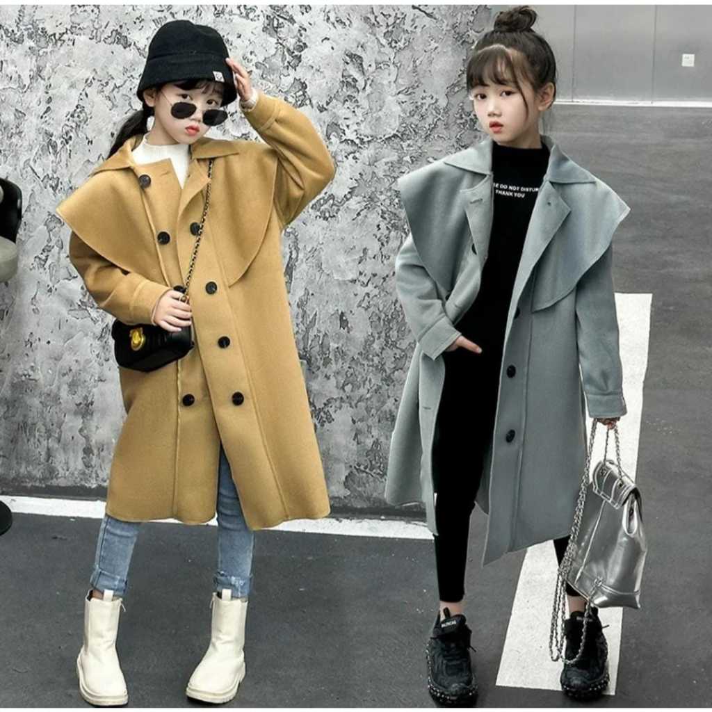 THEMA COAT ANAK PEREMPUAN IMPOR ALA KOREA MANTEL JAKET MUSIM DINGIN LONG COAT WINTER