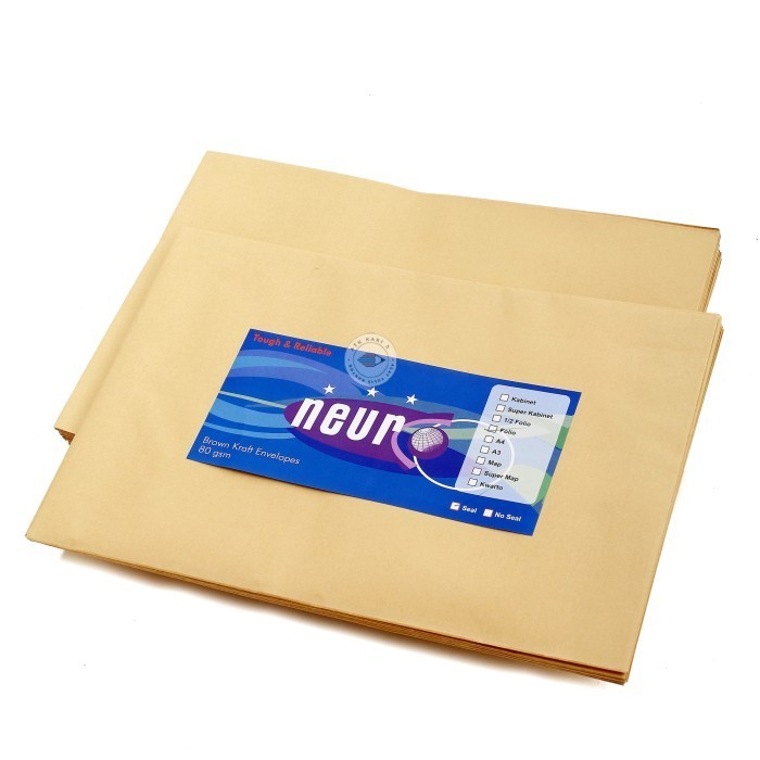 

Amplop Coklat Folio Seal ( 33x22) Neuro (Ada Perekat)(Pak isi 100 lbr)