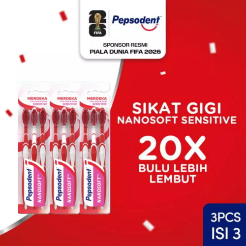 Pepsodent Sikat Gigi Toothbrush Nanosoft Isi 3 x3