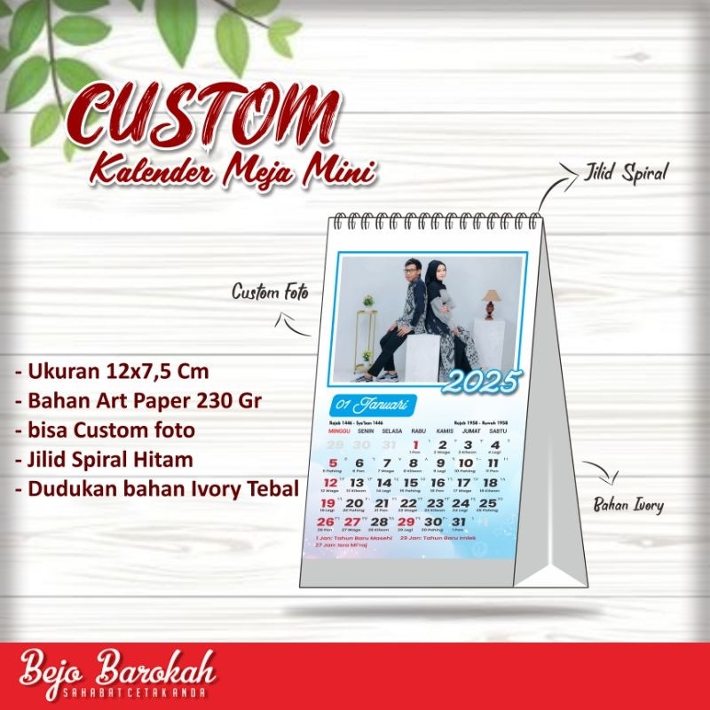 

KALENDER MEJA MINI / KALENDER DUDUK MINI CUSTOM FOTO SENDIRI 2025