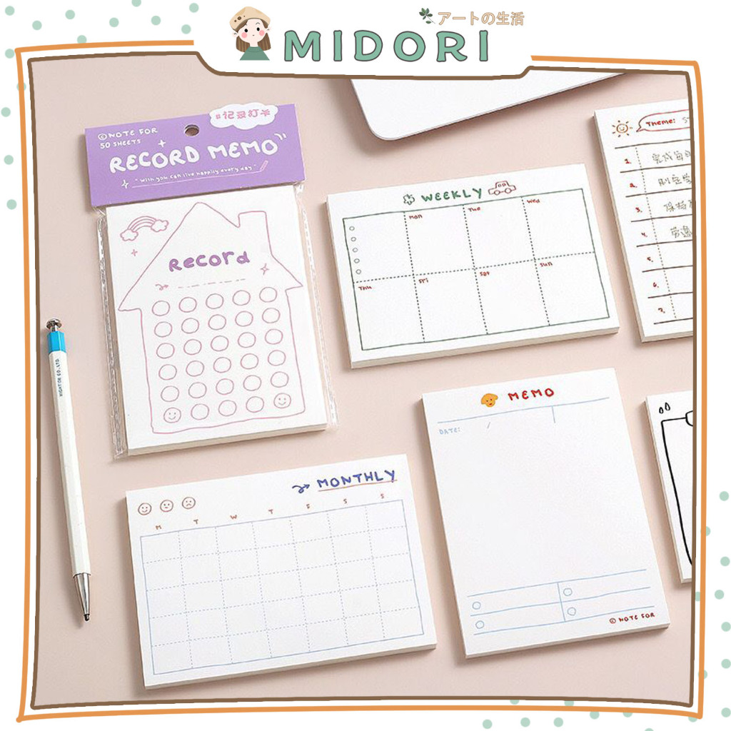 

[MIDORI] 50Lembar MEMO NOTE FOR DAILY Memo Pad Note Paper Notepad - C0059