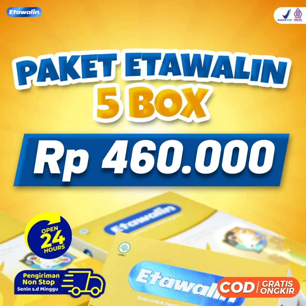 

Etawalin Paket 5 Box – Susu Etawa Tingkatkan Kepadatan & Kesehatan Tulang Sendi Atasi Asam Urat Rematik Reumatik Nyeri Sendi Cocok Untuk Lansia