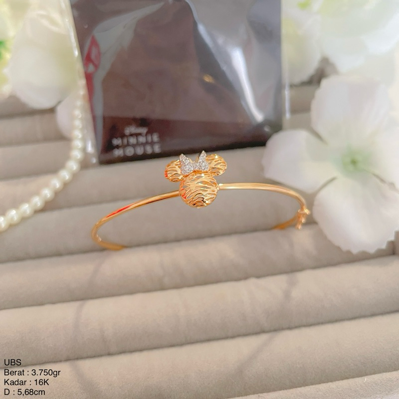 Perhiasan Gelang Emas Pipa Oval Disney Minnie Mouse UBS 16k/700