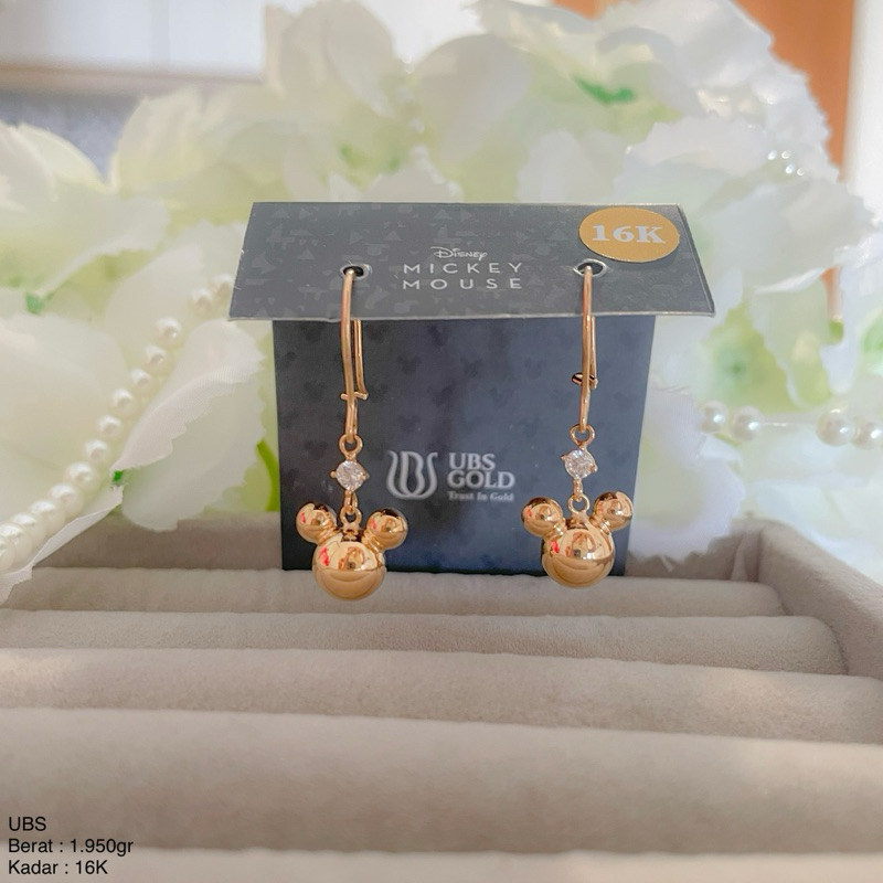Perhiasan Anting Emas Tindik / Kawa Mickey Minnie Disney Series by UBS 8k / 375 dan 16k / 700t