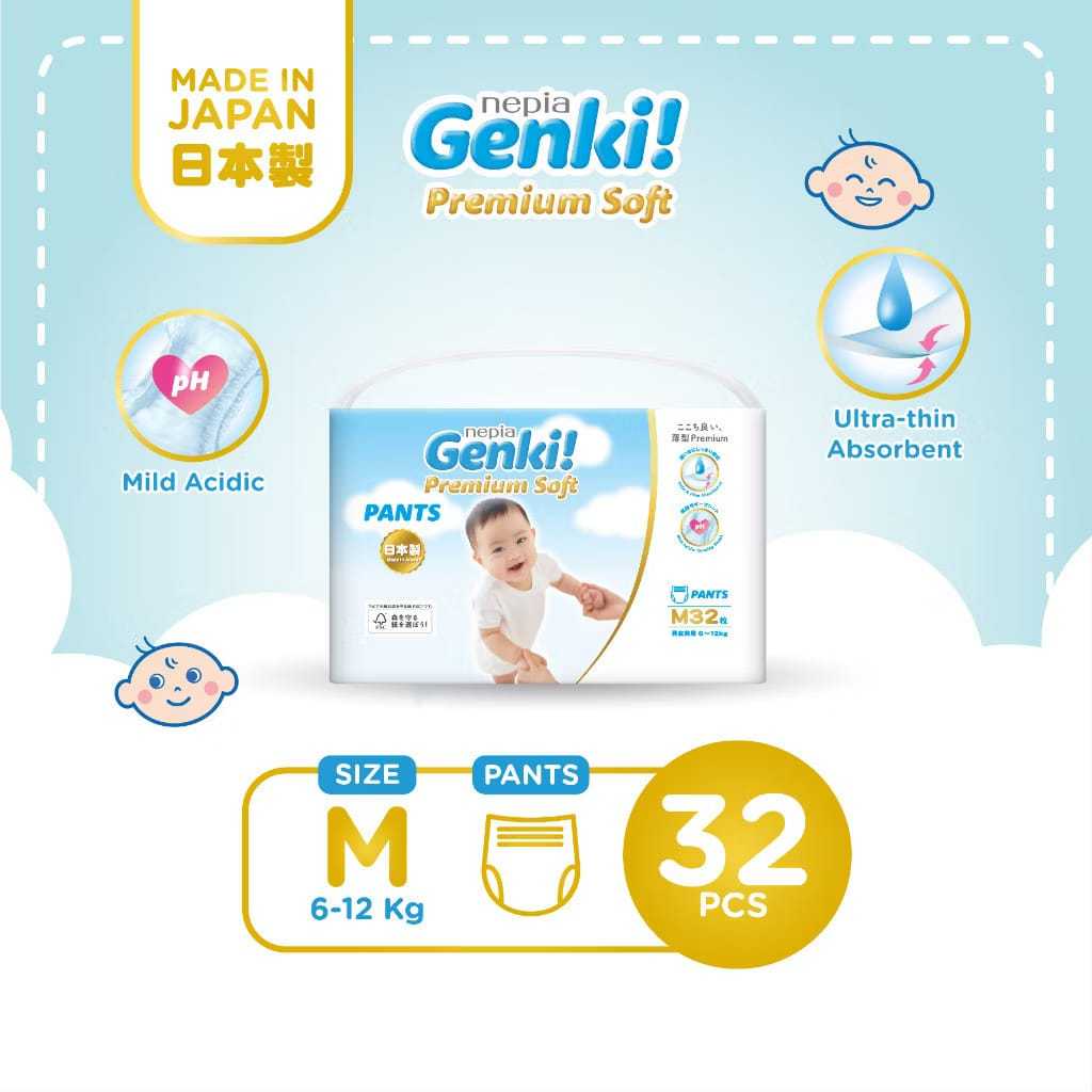 Nepia Genki Pants M 32 / Nepia Genki Diapers Pants M32