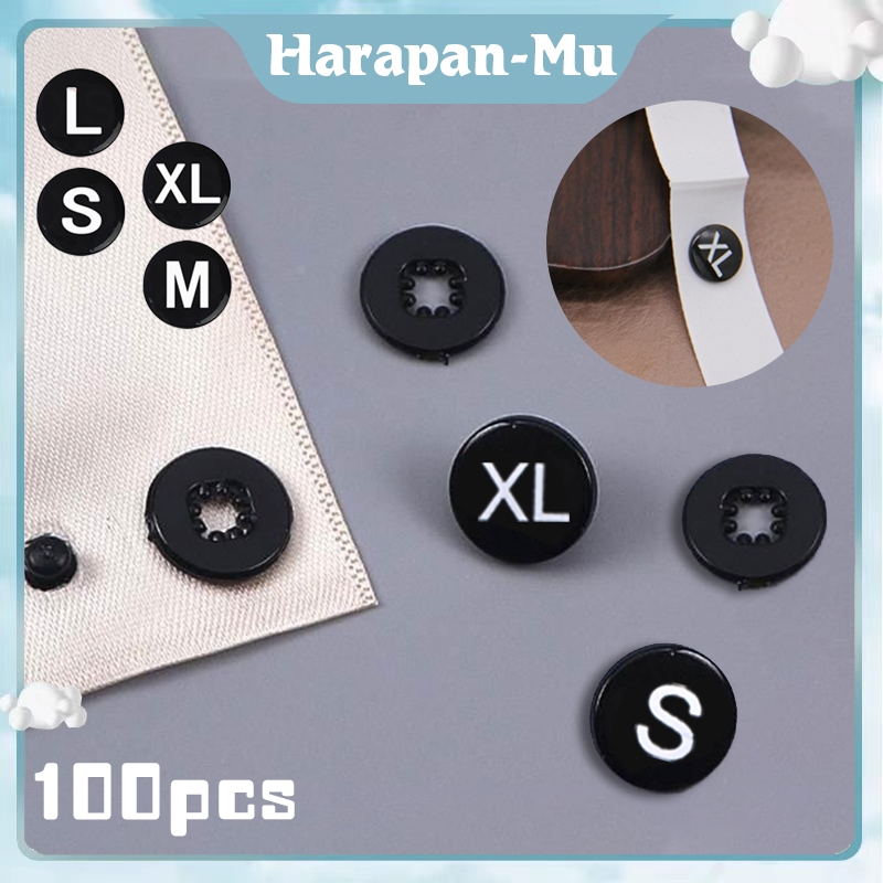 Label Ukuran Baju Size Plastik 100pcs Label Size Baju Label Size Pakaian Label Ukuran Pakaian