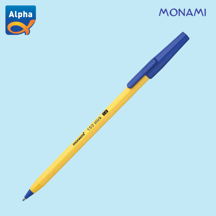 

[Monami] 153 Stick Ballpoint Pen 1.0 mm / Oil-Based Pen / Pulpen - Biru