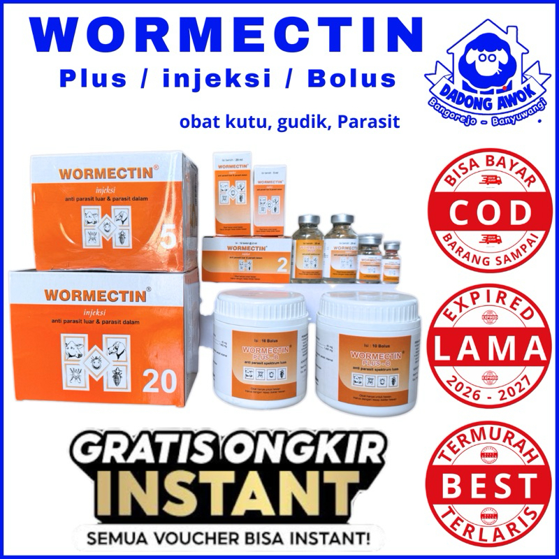 WORMECTIN 2ml 5ml 20ml - Obat Gudik, Kutu, Caplax, Parasit Tungau wormectin kucing wormectin kambing