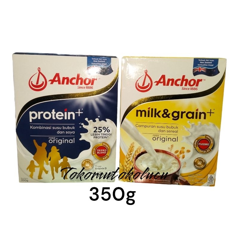 

anchor protein milk & grain susu bubuk sereal original 350g
