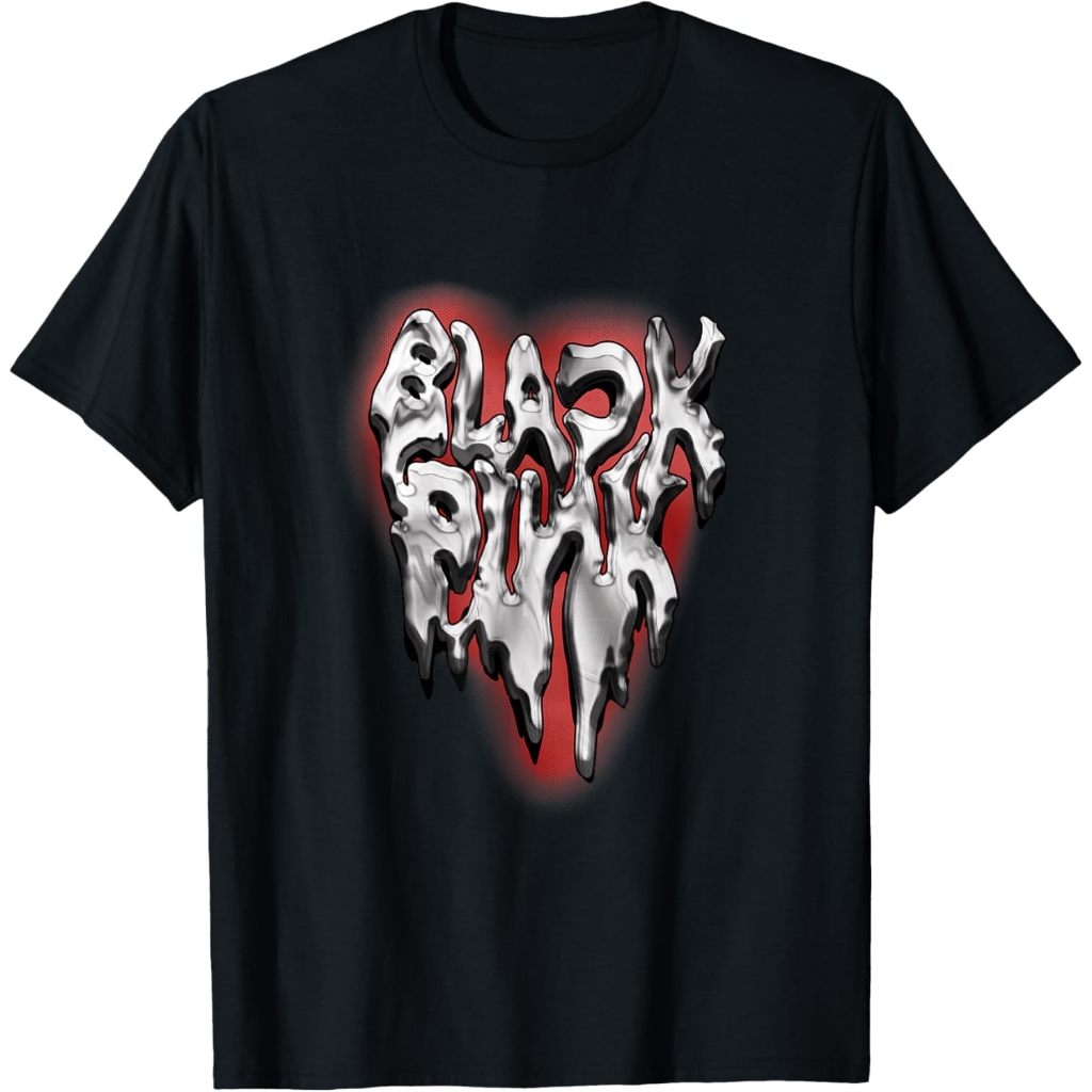 Baju Dewasa Official BLACKPINK Heart T-Shirt Fashion Pakaian Atasan Kaos Laki Pria Wanita Model Terb