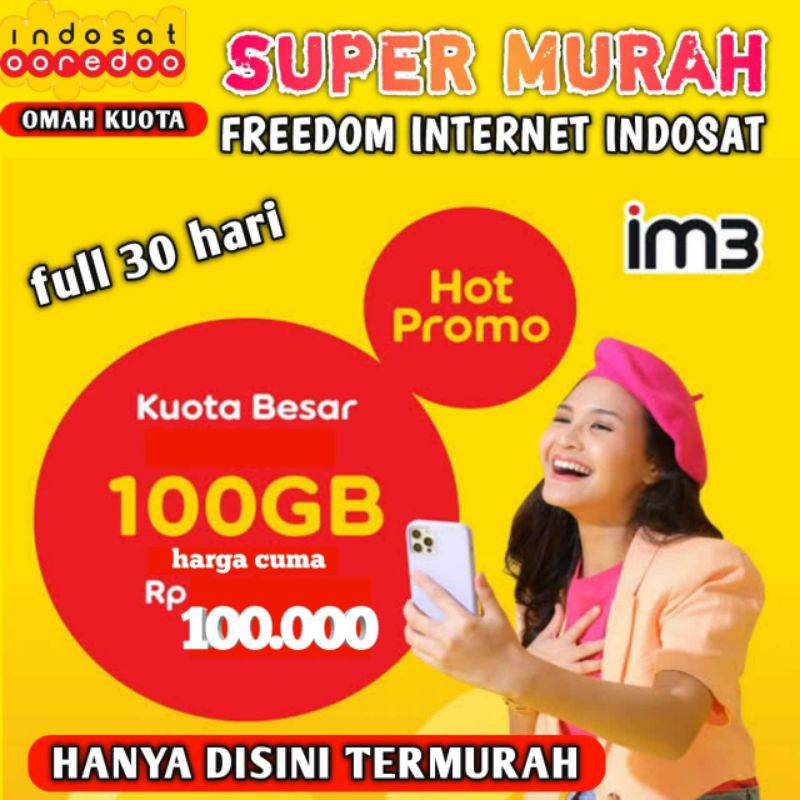 (PROMO) PROSES CEPAT PAKET DATA INDOSAT FULL 150GB || 100GB || 70GB || 20GB ||10GB