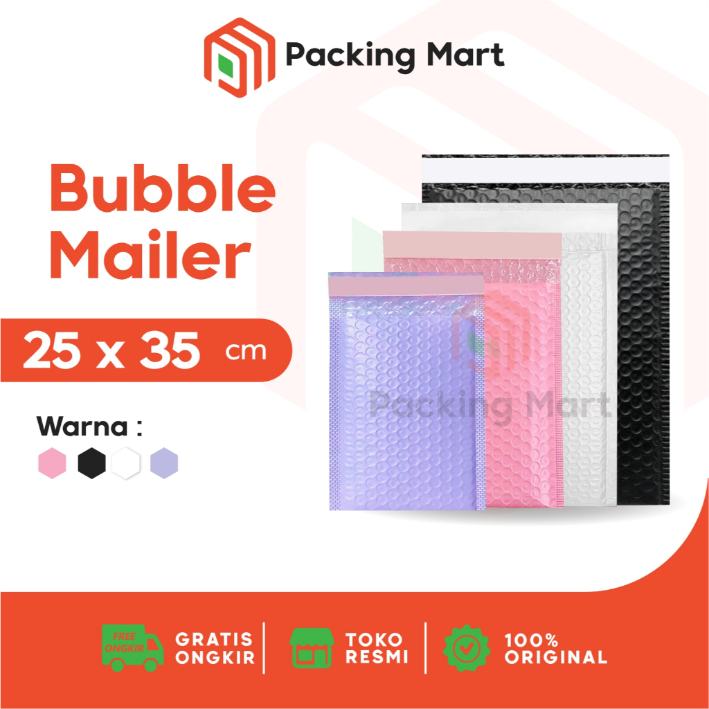 

Amplop Bubble Mailer 25x35 cm Packing Bag Bubble Kantong Plastik