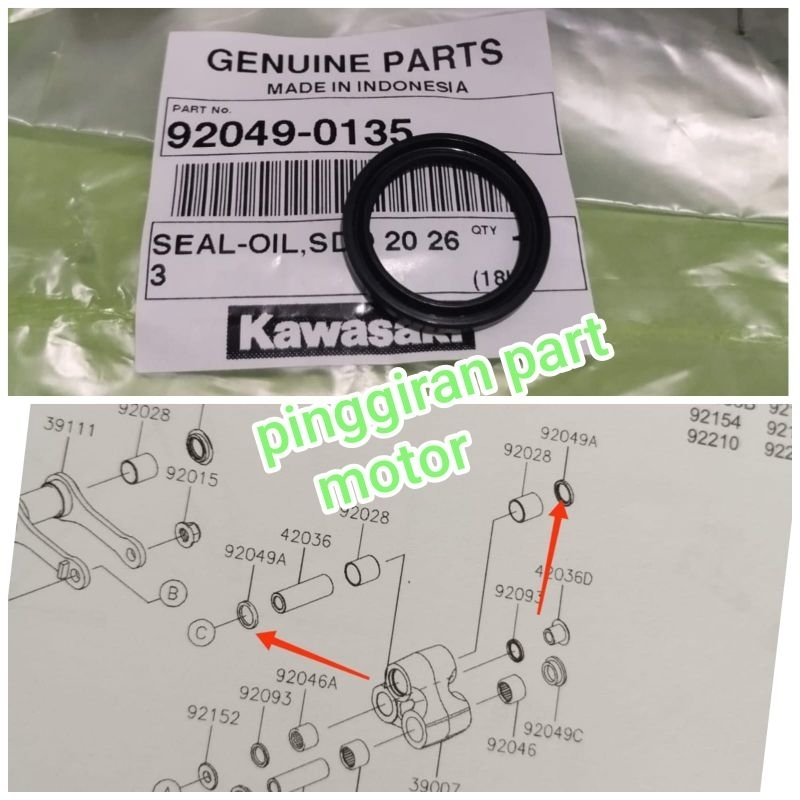 seal unitrack mono shock belakang KLX 150 S L BF Dtracker 150 sepasang