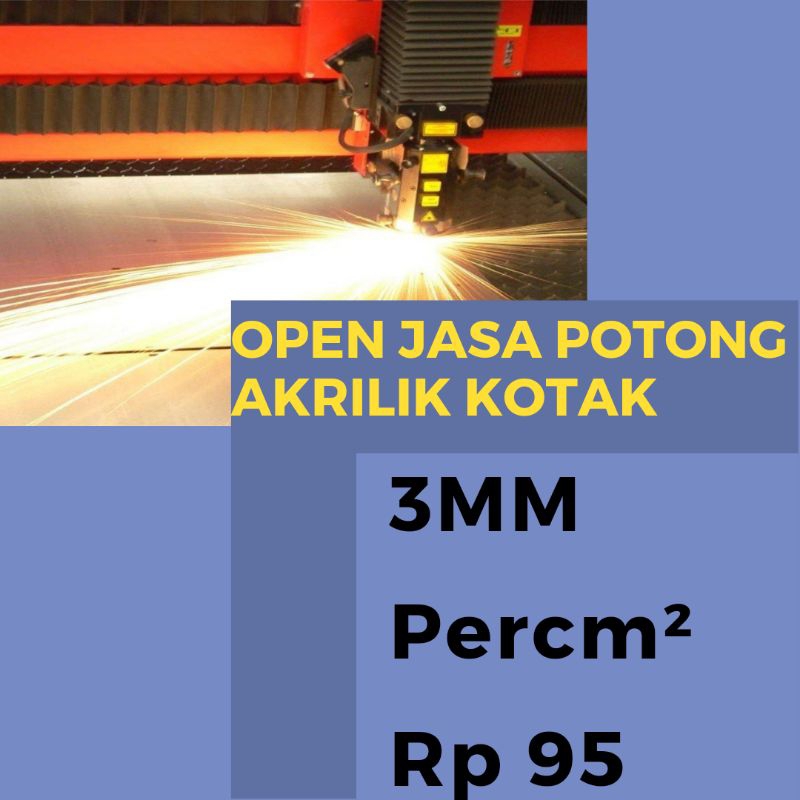 AKRILIK LEMBARAN 3MM KOTAK /AKRILIK CUSTOM /JASA POTONG AKRILIK / AKRILIK KOTAK /AKRILIK BENING / JA